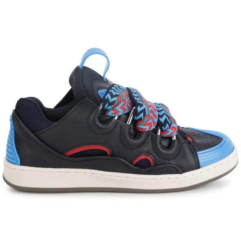 Jungen Leder Schwarze Turnschuhe