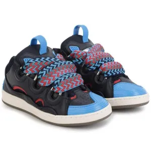 Jungen Leder Schwarze Turnschuhe