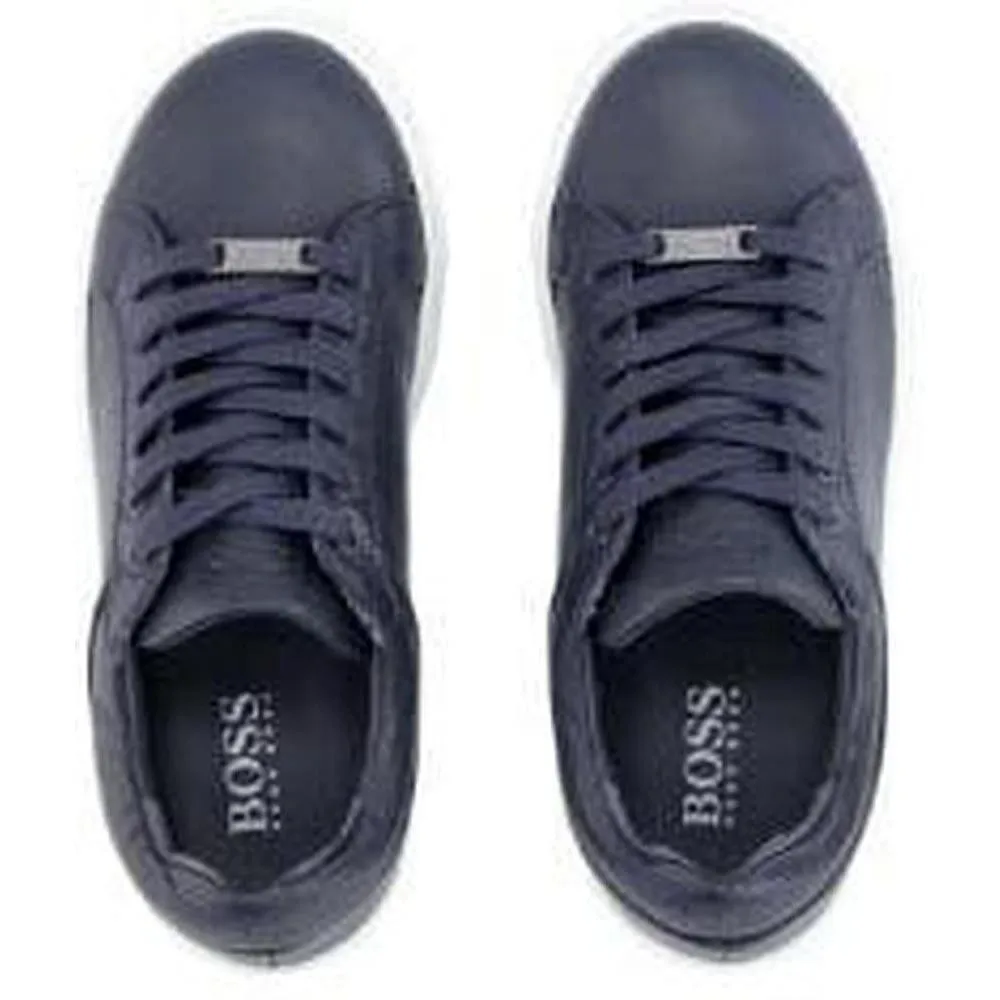 Jungen Marineblaue Lederturnschuhe