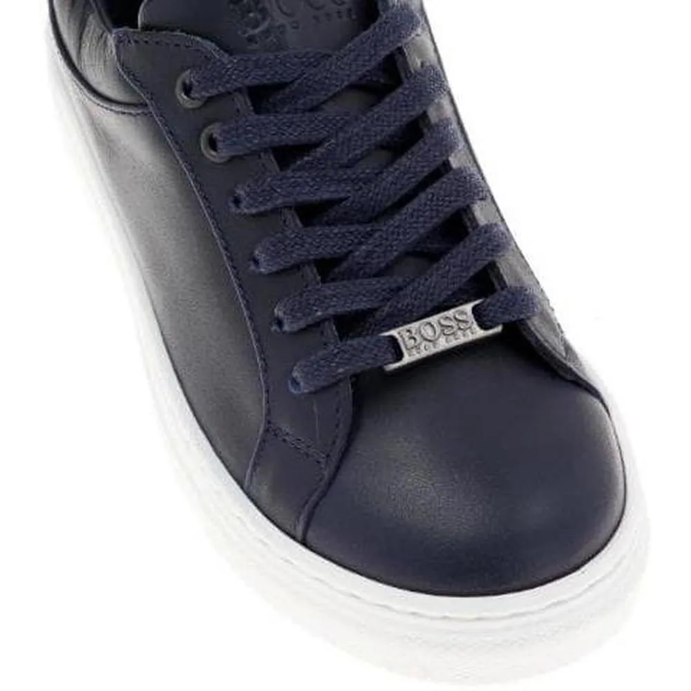 Jungen Marineblaue Lederturnschuhe