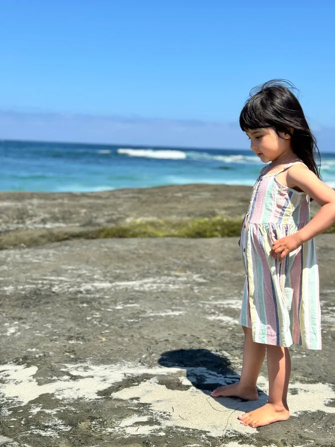 Brooklyn Kleid - Aqua/Rosa Streifen von Vignette