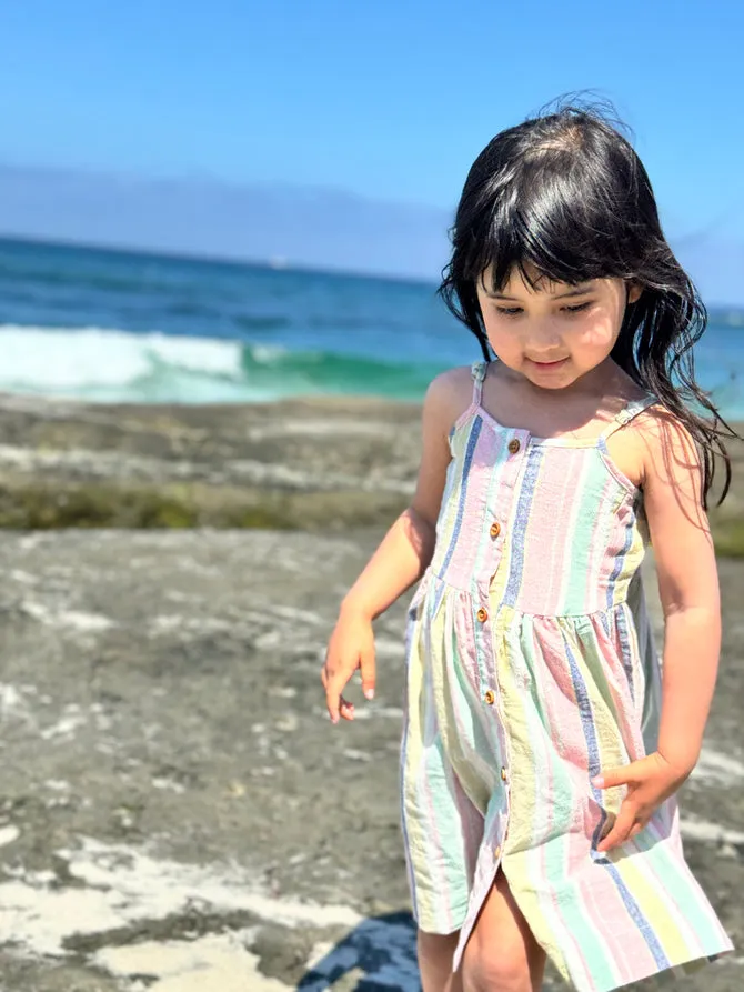 Brooklyn Kleid - Aqua/Rosa Streifen von Vignette