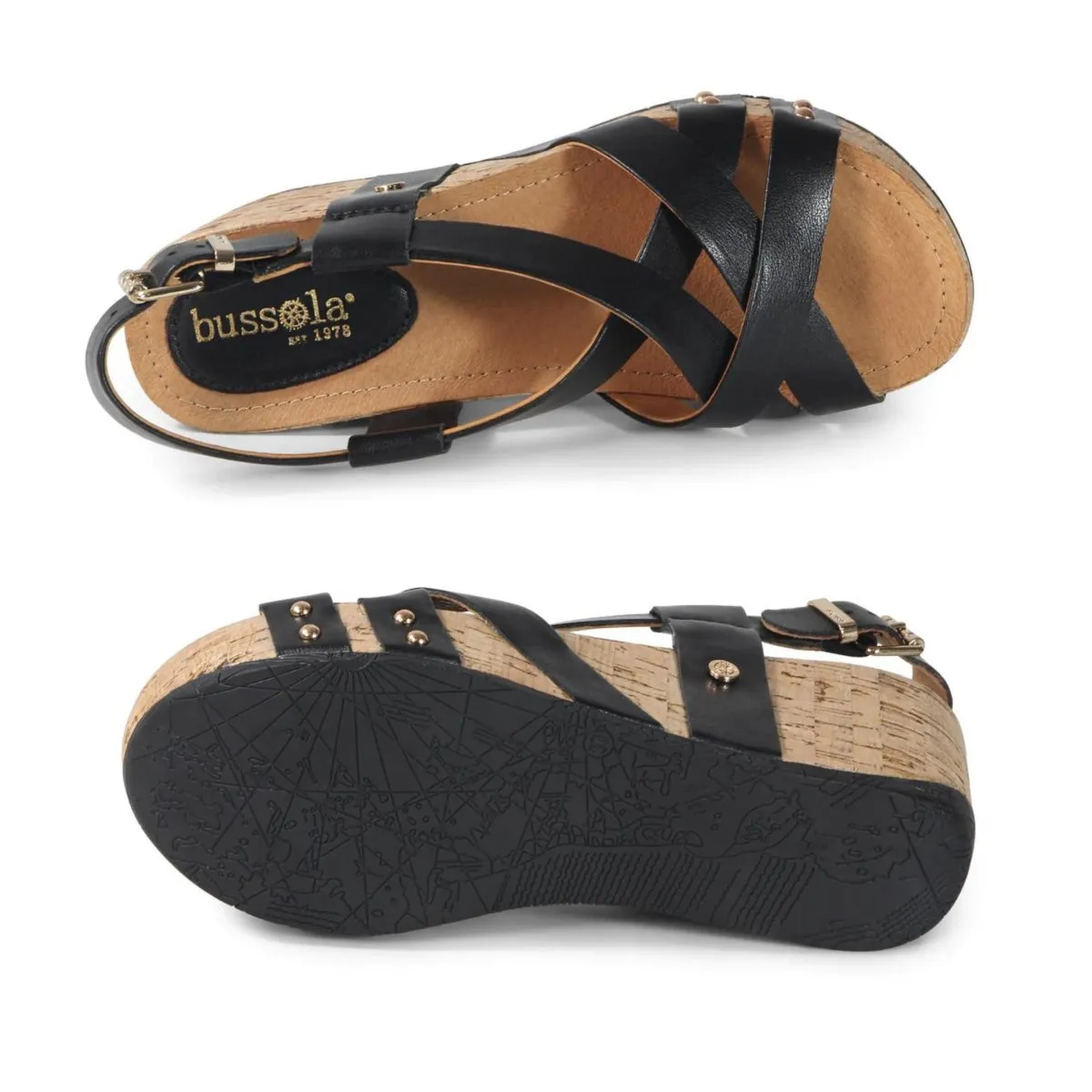 Bussola Damen Fern Schwarz Leder