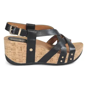Bussola Damen Fern Schwarz Leder