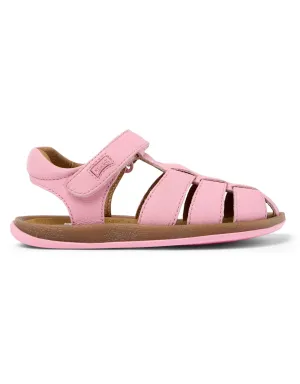 Camper: Bicho Girls Klettverschluss Sandalen mit geschlossener Spitze - Rosa Leder