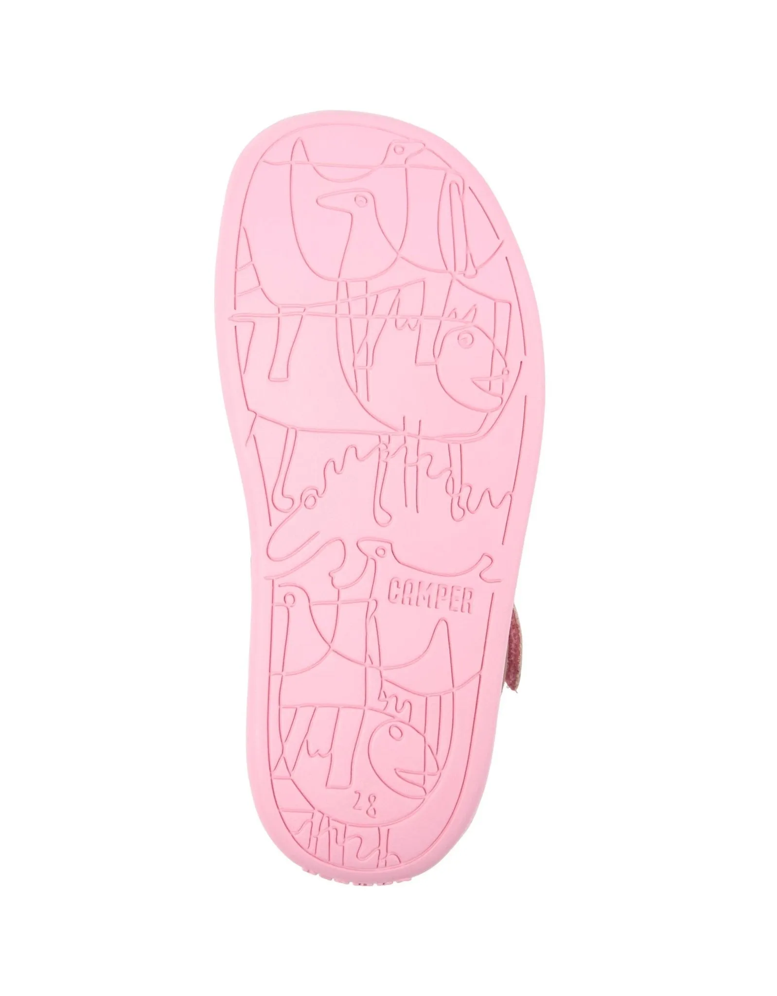 Camper: Bicho Girls Klettverschluss Sandalen mit geschlossener Spitze - Rosa Leder