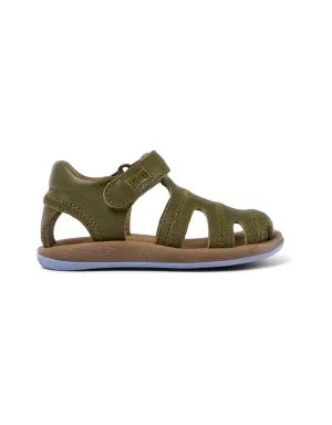 Camper: Bicho Kids Klettverschluss-Sandalen mit geschlossener Spitze - Grünes Leder