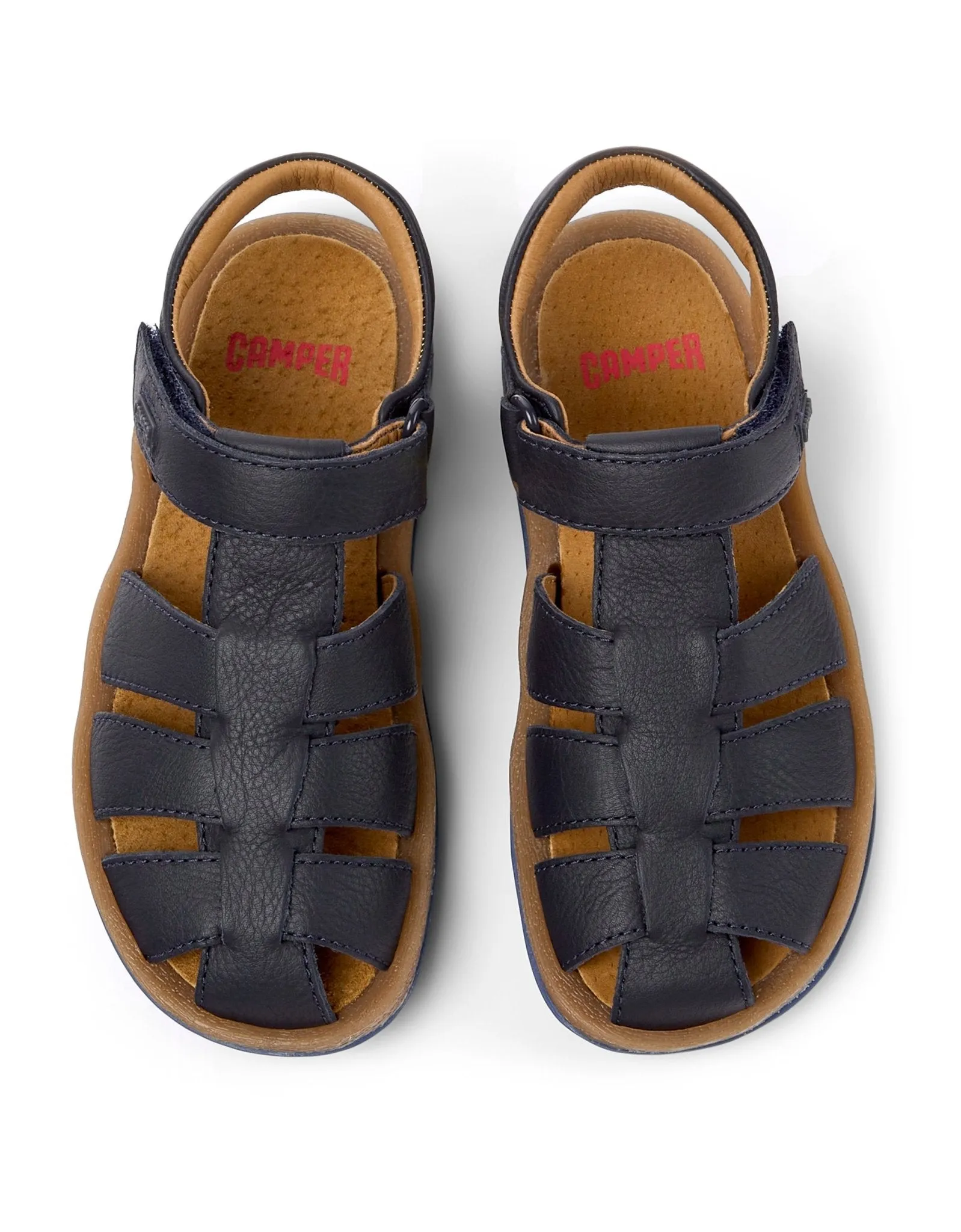 Camper: Bicho Kids Klettverschluss Sandalen mit geschlossener Spitze - Marineblau Leder