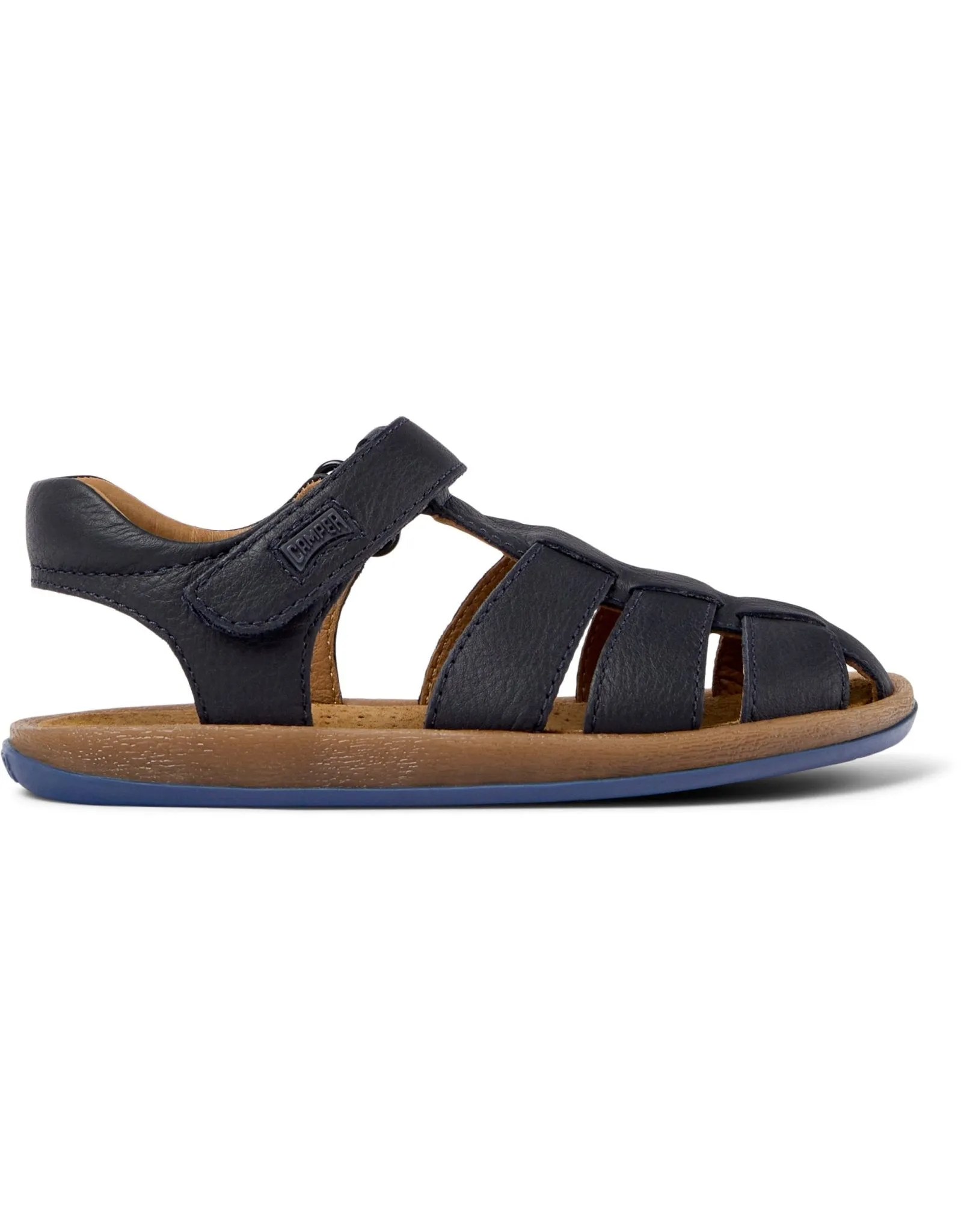 Camper: Bicho Kids Klettverschluss Sandalen mit geschlossener Spitze - Marineblau Leder