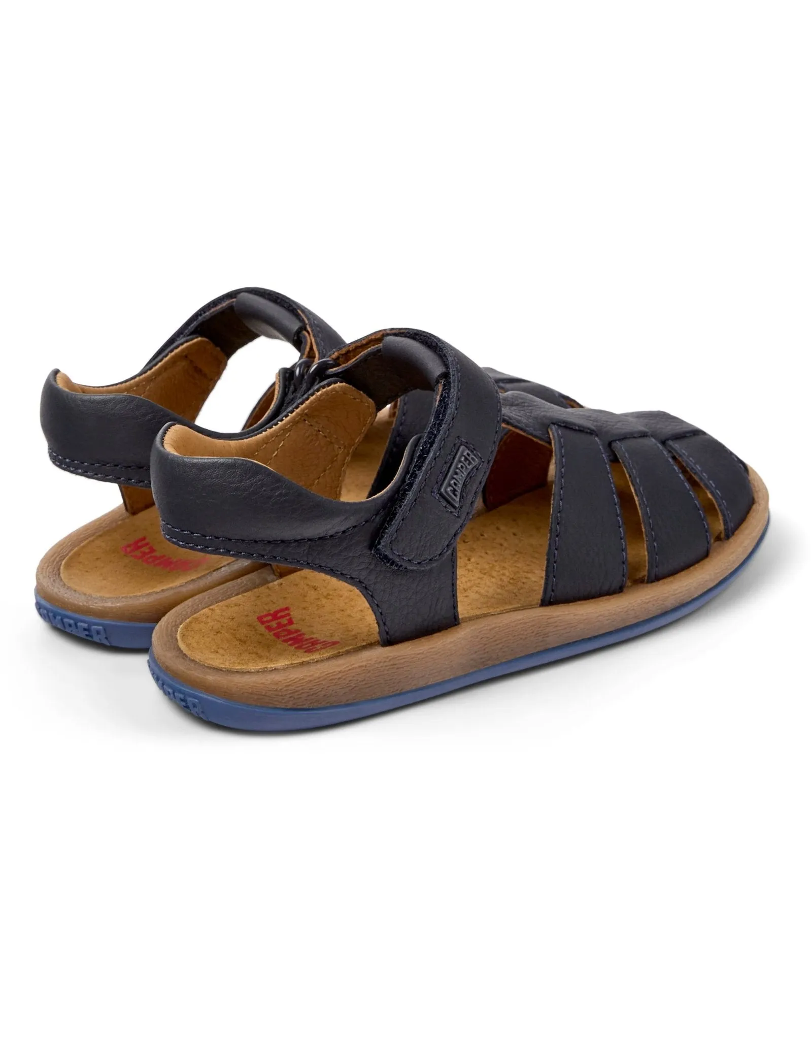 Camper: Bicho Kids Klettverschluss Sandalen mit geschlossener Spitze - Marineblau Leder