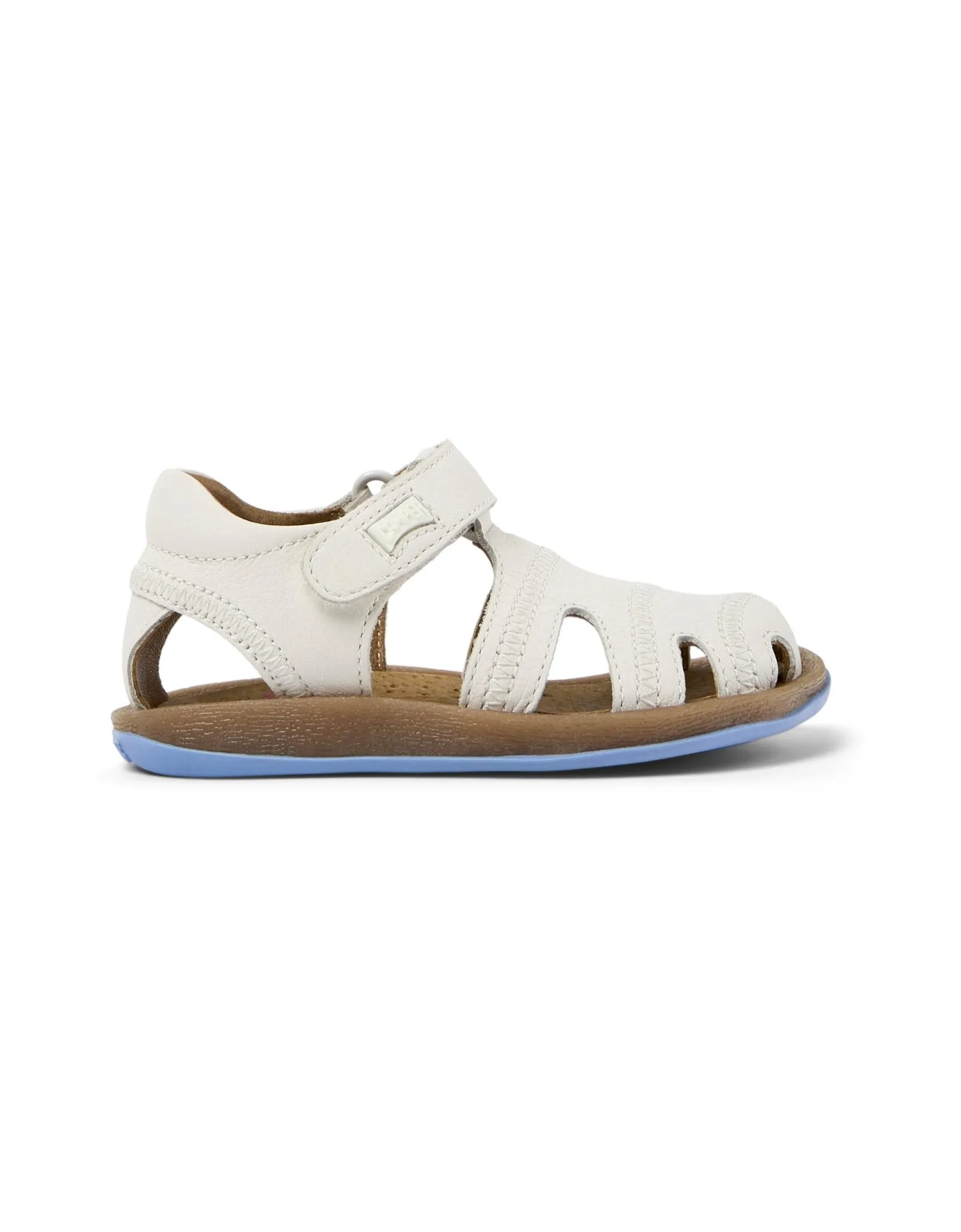 Camper: Bicho Kids Klettverschluss-Sandalen mit geschlossener Spitze - Weißes Leder