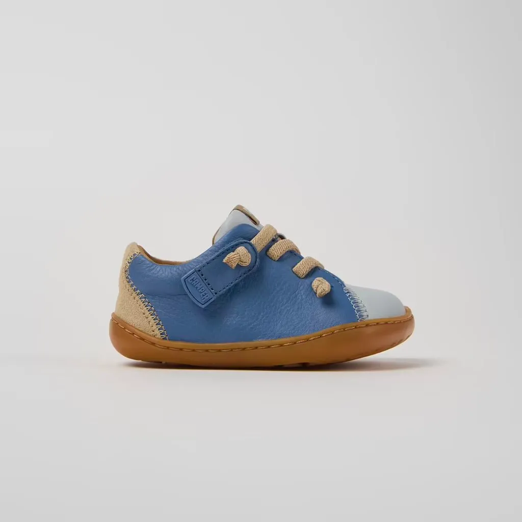Camper: Twins Leder Klettschuhe - Mehrfarbig Blau