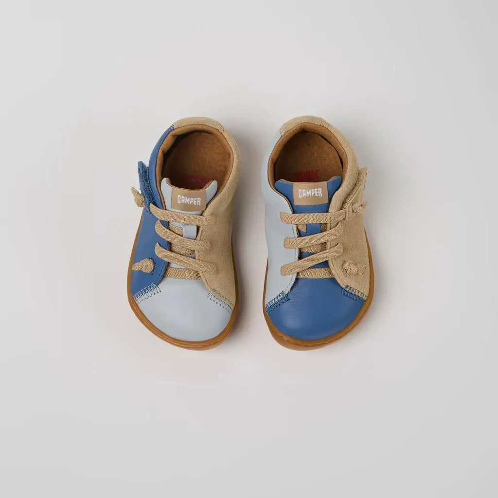 Camper: Twins Leder Klettschuhe - Mehrfarbig Blau
