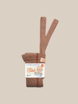 Karamel-farbene fußlose Strumpfhose mit Trägern