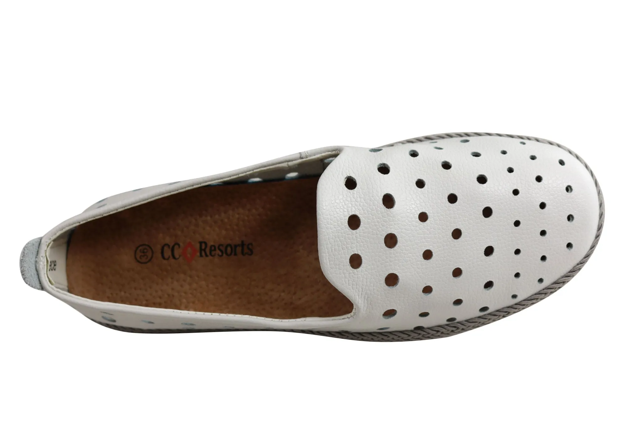 CC Resorts Reece Damen Bequeme Leder Casual Flats CC Resorts Schuhe
