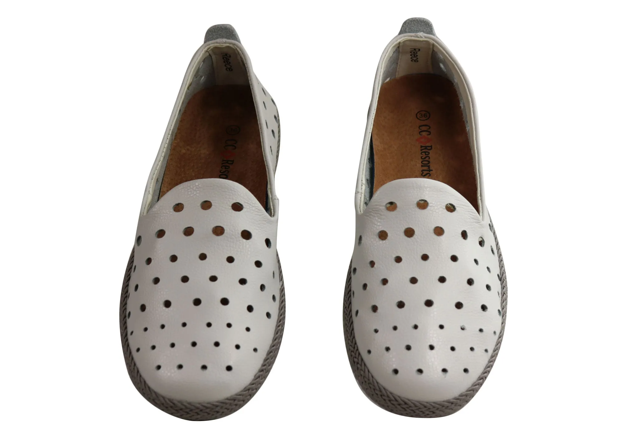 CC Resorts Reece Damen Bequeme Leder Casual Flats CC Resorts Schuhe