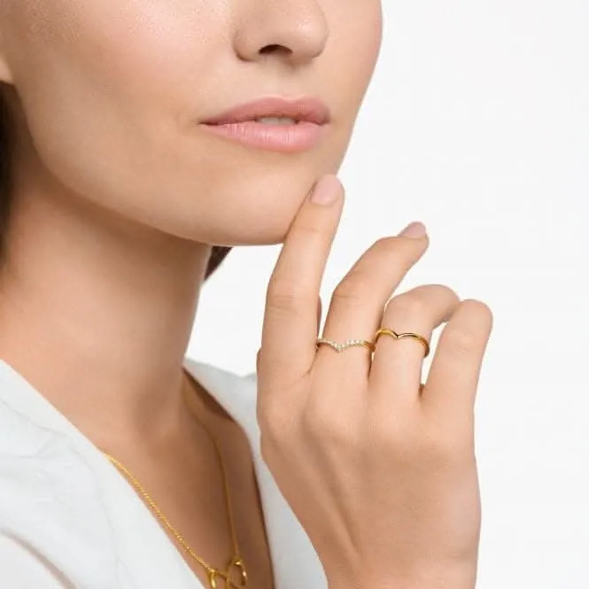 Charmant vergoldeter V-förmiger Ring mit weißen Steinen TR2394-414-14 Thomas Sabo Ringe