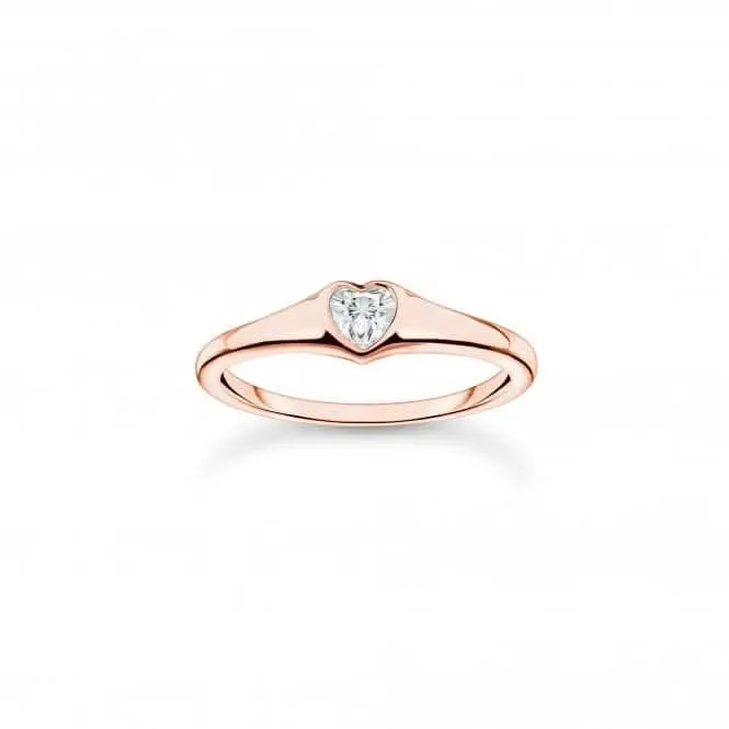Charmant roségoldveredelter Ring mit weißem Herz TR2390-416-14 Thomas Sabo Ringe