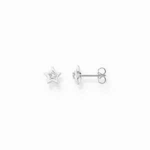 Charmante Sterlingsilber Emaille Zirkonia Weißer Stern Ohrringe H2273-041-14 Thomas Sabo Ohrringe