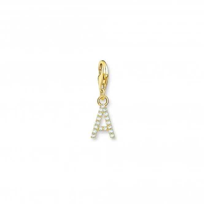 Charmista Weißgold-veredeltes Zirkonia-Buchstaben-A-Anhänger 1964-414-14 Thomas Sabo Sammelbare Charms