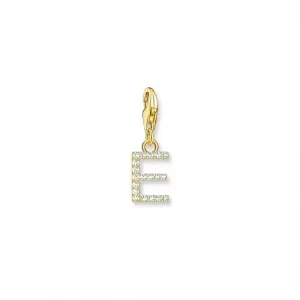 Charmista Weißgold-veredeltes Zirkonia-Buchstaben-E-Anhänger 1968-414-14 Thomas Sabo Sammelbare Charms