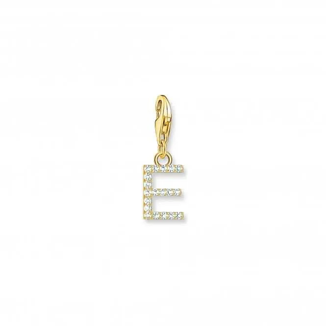 Charmista Weißgold-veredeltes Zirkonia-Buchstaben-E-Anhänger 1968-414-14 Thomas Sabo Sammelbare Charms