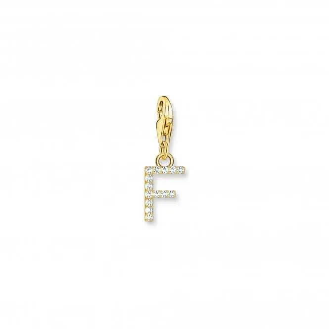 Charmista Weißgold beschichtetes Zirkonia Buchstabe F Anhänger 1969-414-14 Thomas Sabo Sammelbare Charms