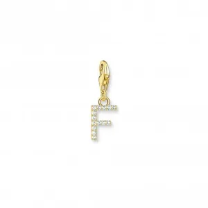 Charmista Weißgold beschichtetes Zirkonia Buchstabe F Anhänger 1969-414-14 Thomas Sabo Sammelbare Charms