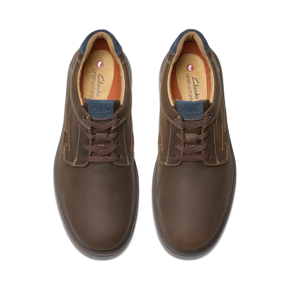 Clarks Herren Un Briley Leder-Schnürschuh in Braun Nubuk