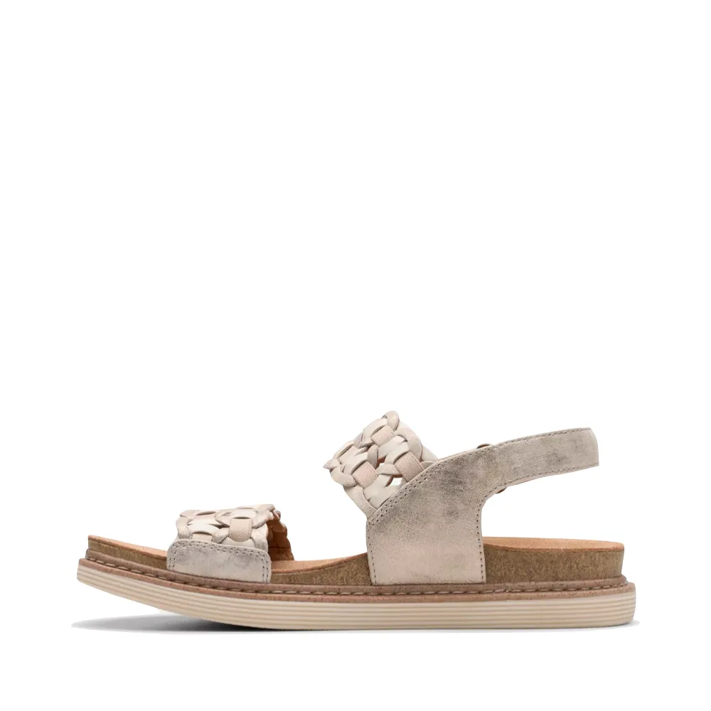 Clarks Damen Arwell Glide Sandale in metallischer Kombination