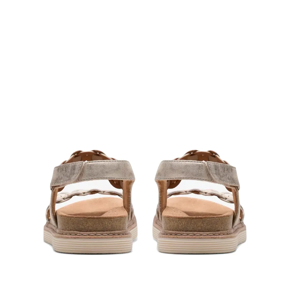 Clarks Damen Arwell Glide Sandale in metallischer Kombination