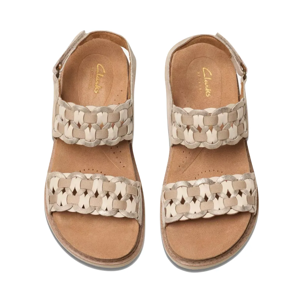 Clarks Damen Arwell Glide Sandale in metallischer Kombination