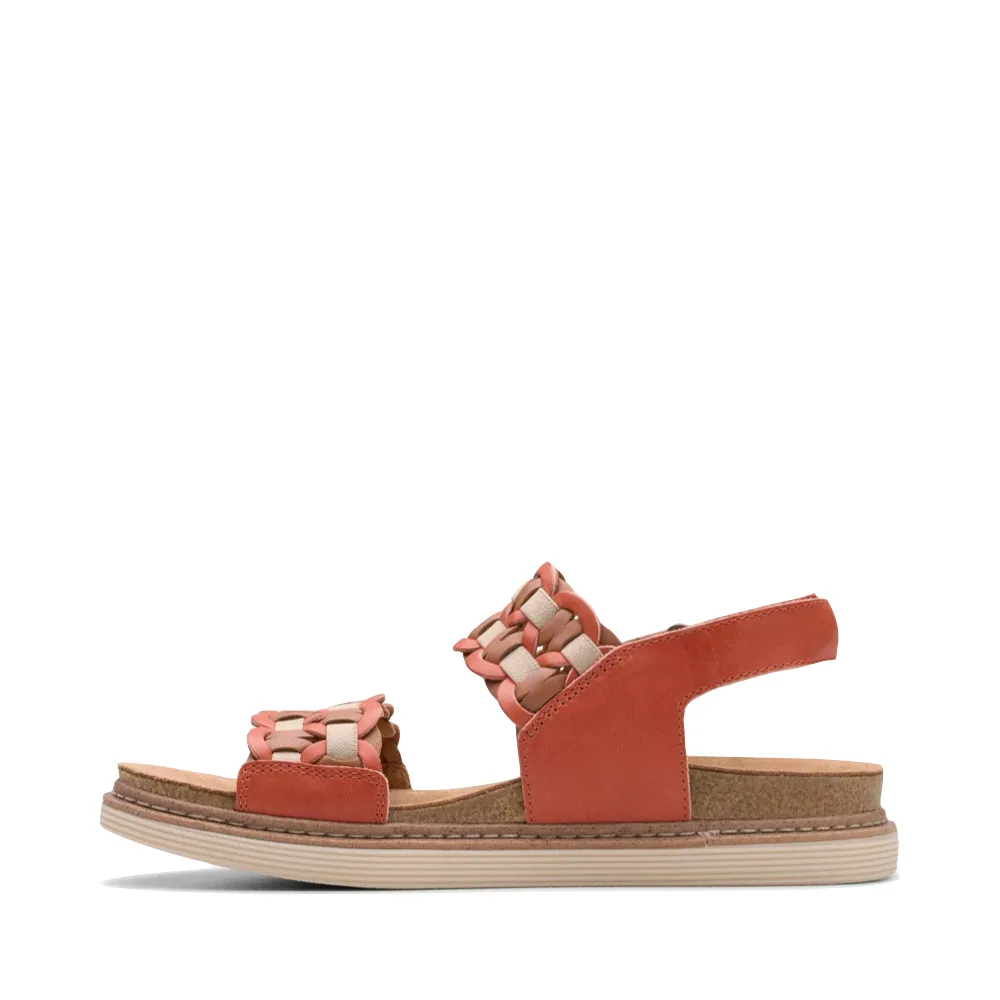 Clarks Damen Arwell Glide Sandale in orangefarbener Kombination