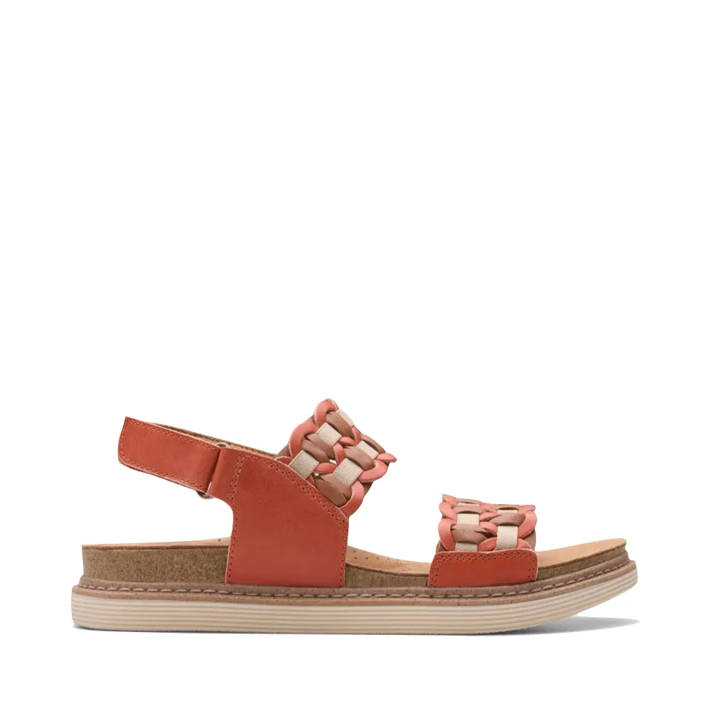 Clarks Damen Arwell Glide Sandale in orangefarbener Kombination