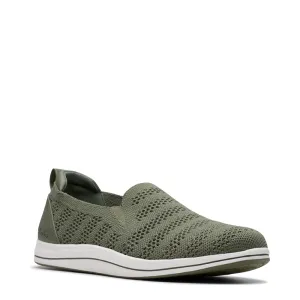 Clarks Damen Breezey Izzy Schlupfschuh in Olive