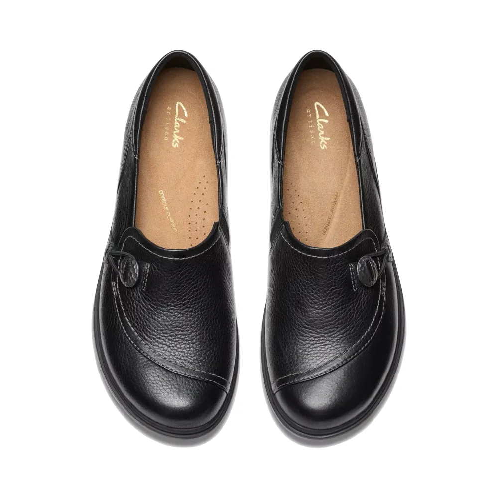 Clarks Damen Certina Ease Leder-Loafer in Schwarz