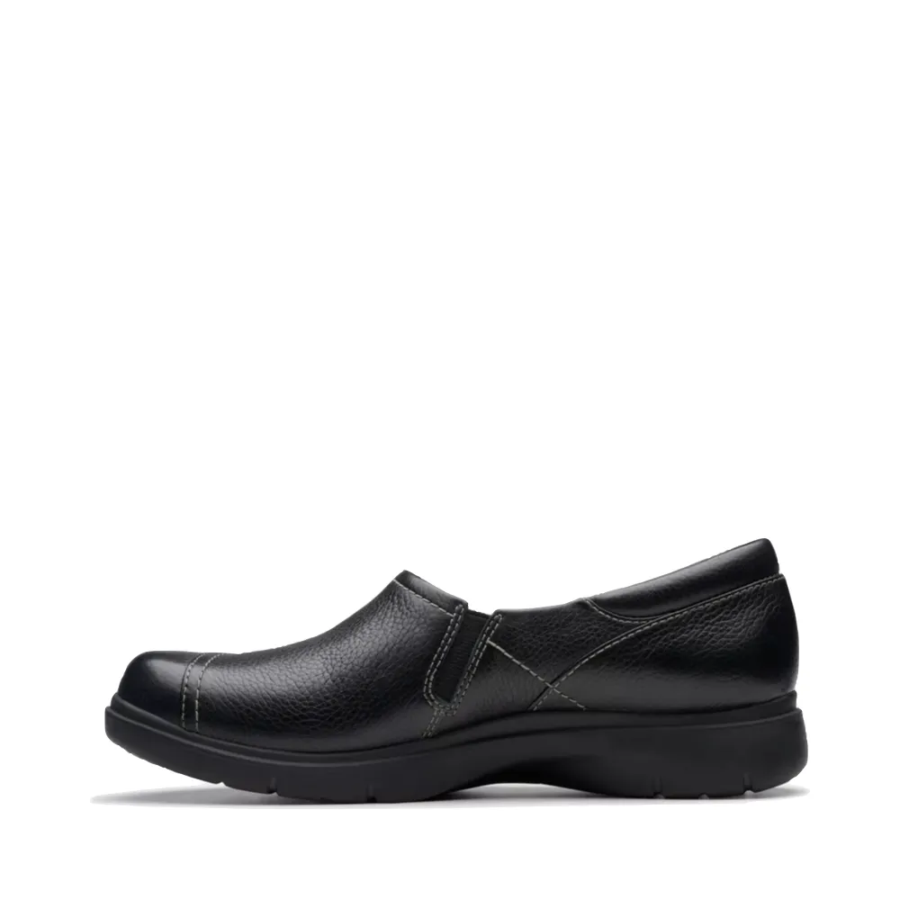 Clarks Damen Certina Ease Leder-Loafer in Schwarz