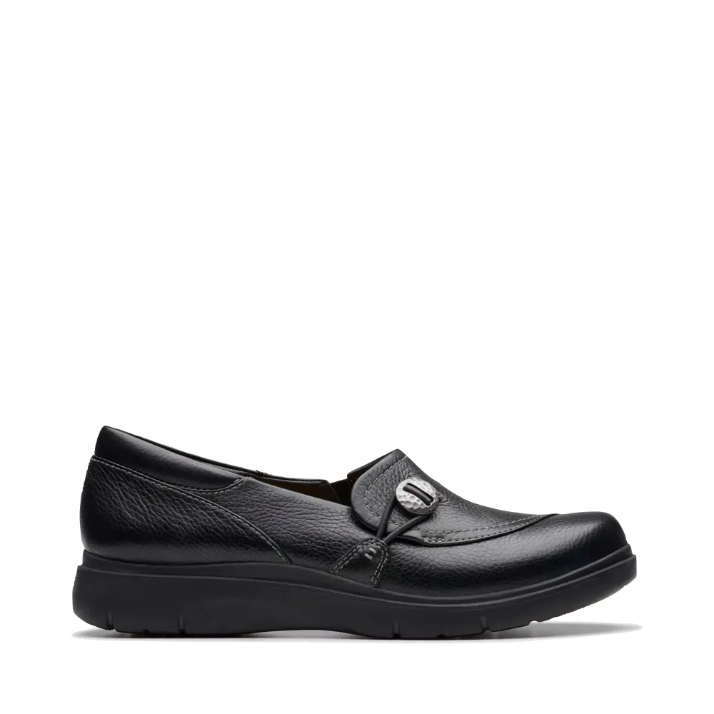 Clarks Damen Certina Ease Leder-Loafer in Schwarz