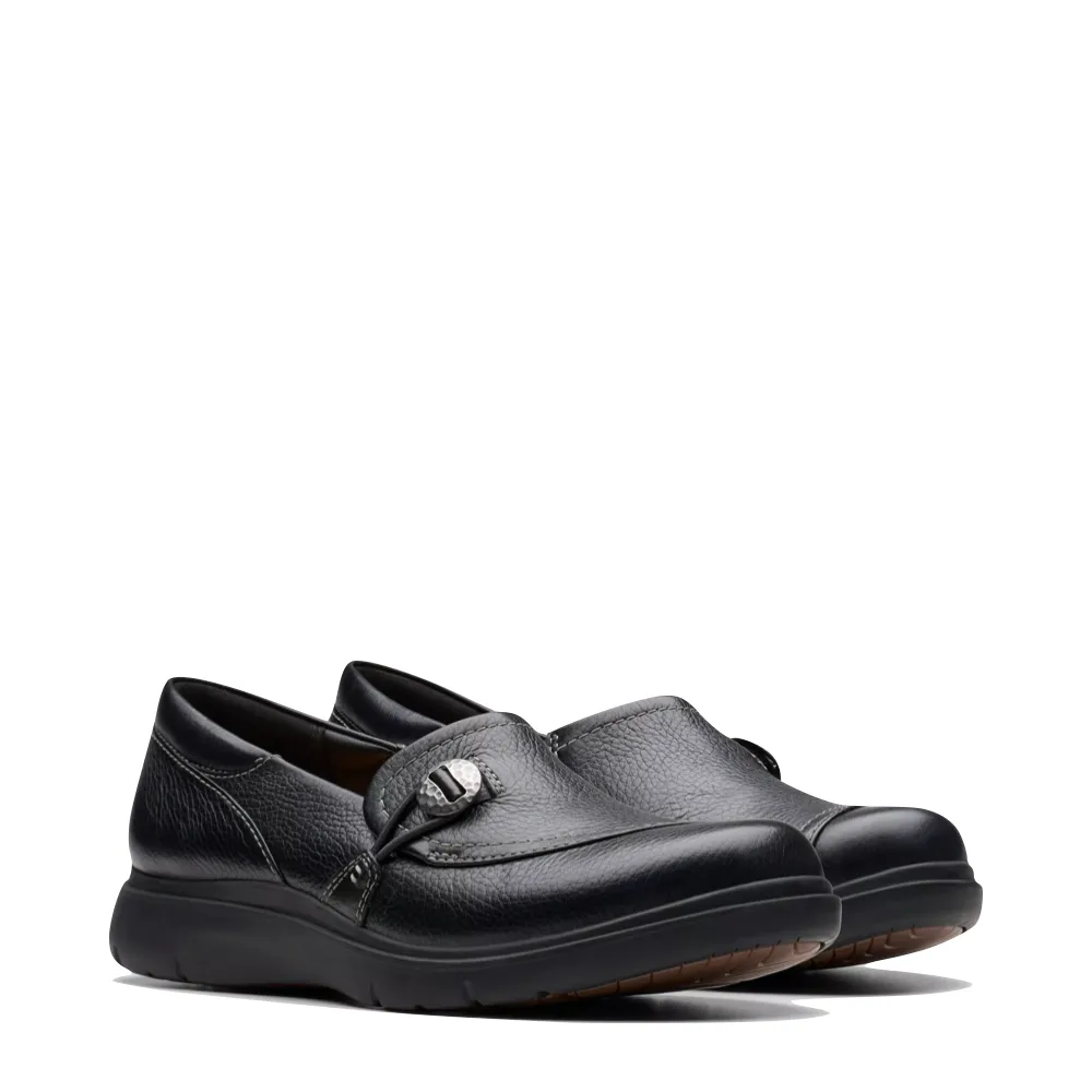 Clarks Damen Certina Ease Leder-Loafer in Schwarz