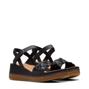 Clarks Damen Kassanda Bar Keilabsatz Sandale in Schwarz