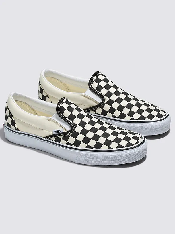 Klassische Slip-On-Schachbrett-Schuhe - Schwarz/Off White