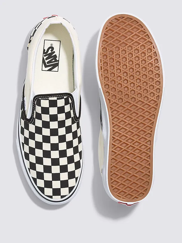 Klassische Slip-On-Schachbrett-Schuhe - Schwarz/Off White