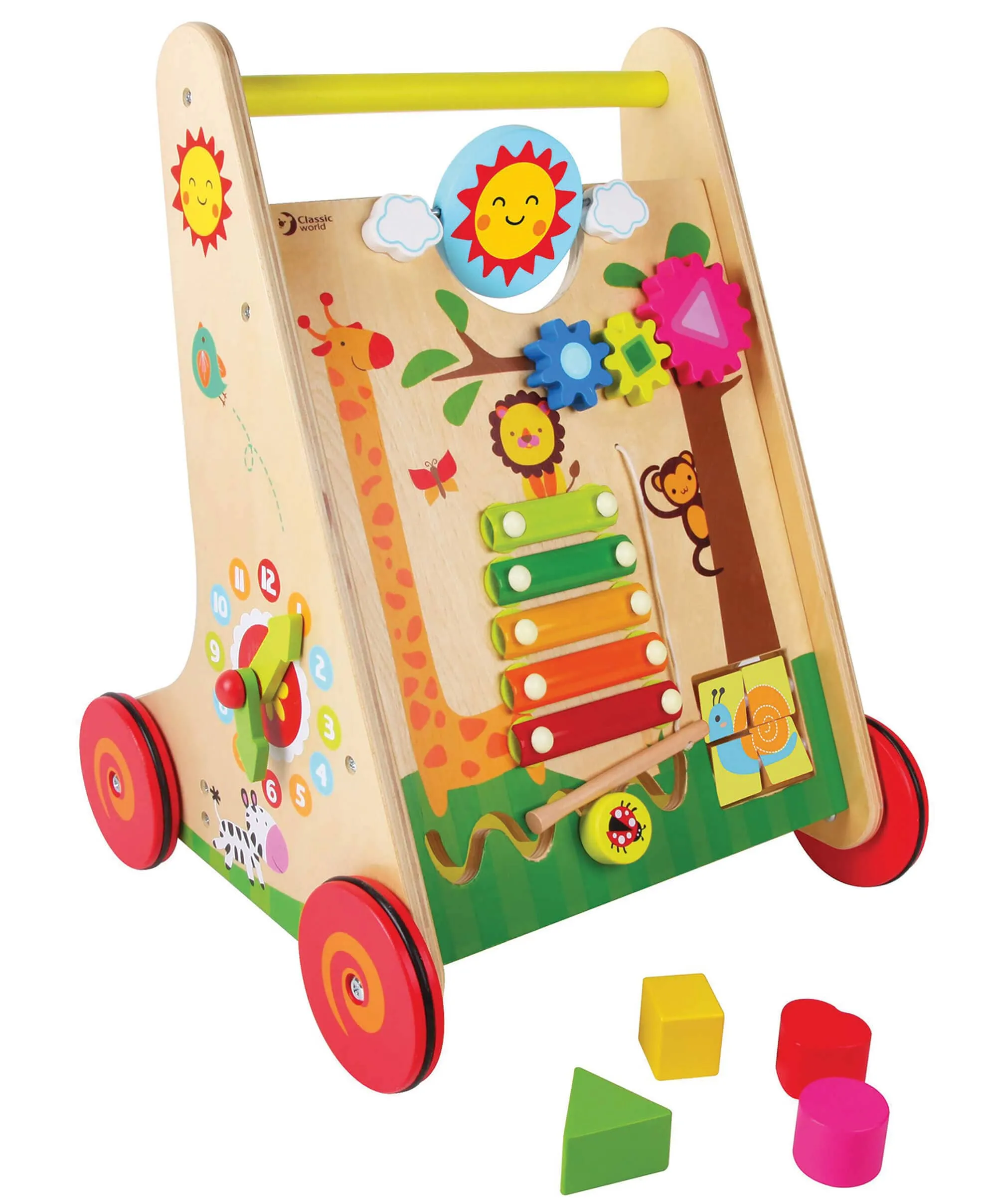 Klassischer Holz-Aktivitäts-Lauflernwagen von World