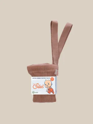 Tonfarbene fußlose Strumpfhose mit Trägern
