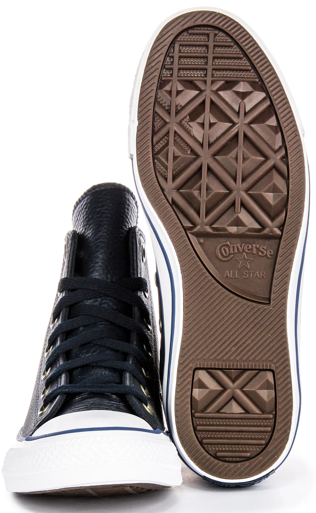 Converse All Star A08584C High Top in Marineblau Weiß Leder Schuhe Converse