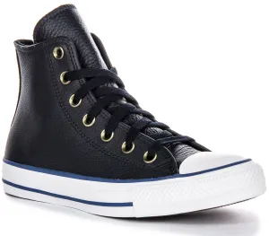 Converse All Star A08584C High Top in Marineblau Weiß Leder Schuhe Converse
