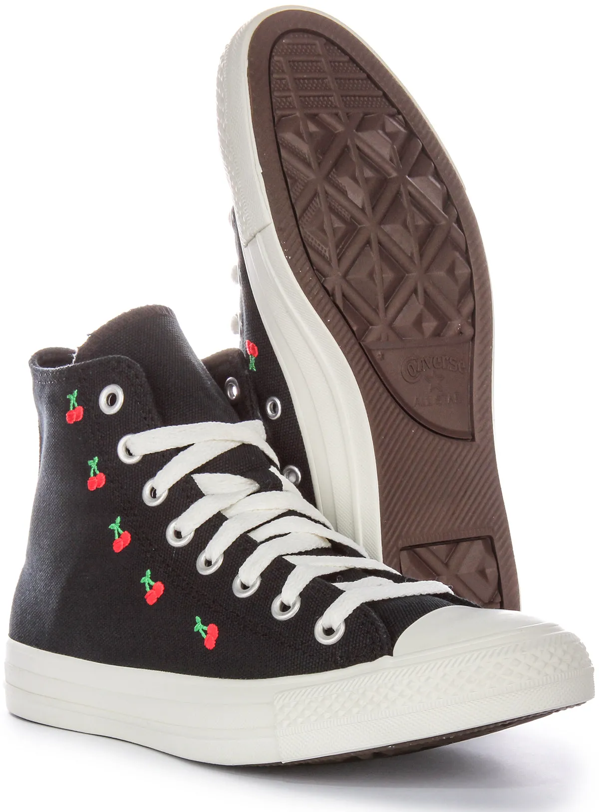 Converse All Star Kirschen A08142C in Schwarz-Rot für Damen Schuhe Converse