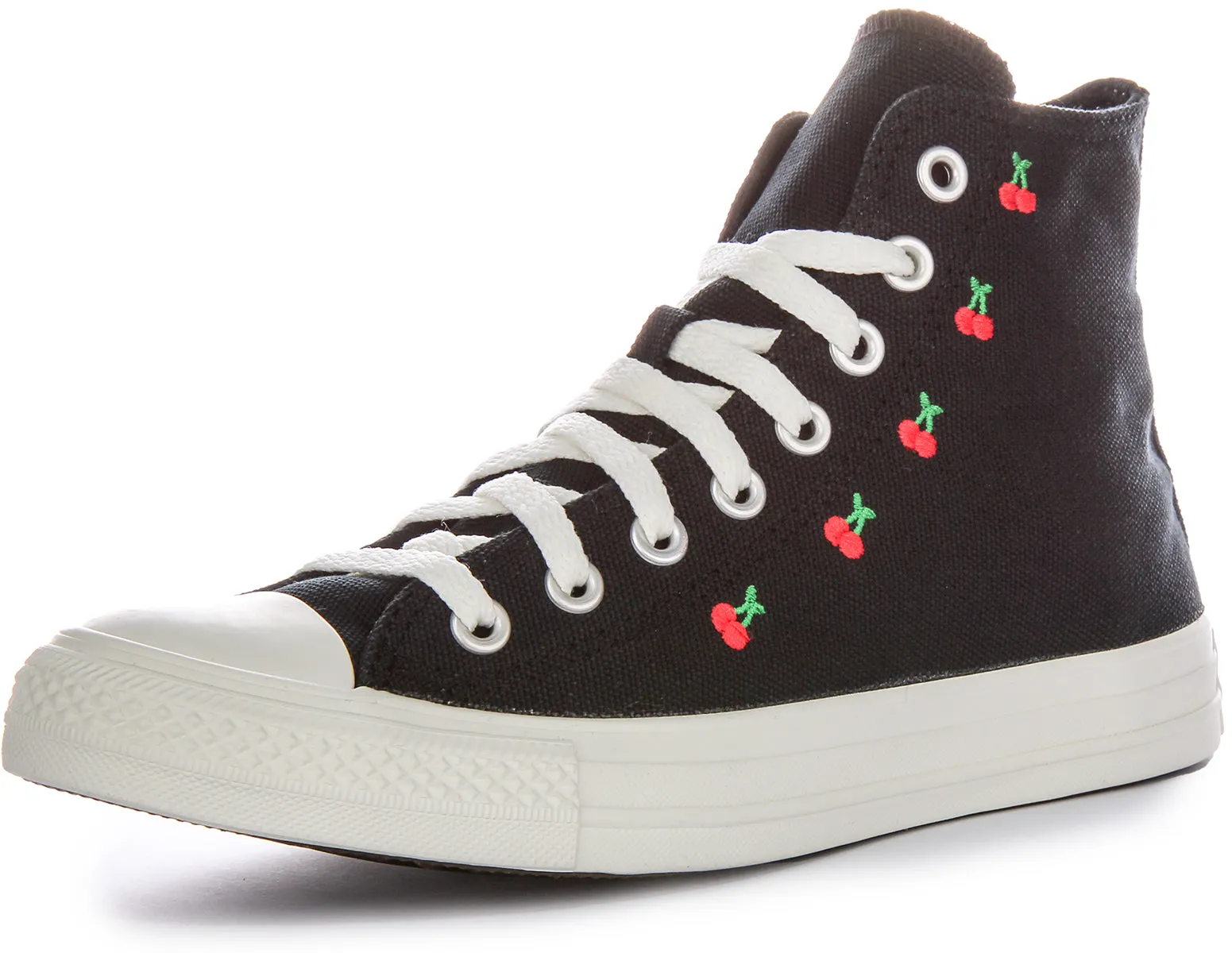 Converse All Star Kirschen A08142C in Schwarz-Rot für Damen Schuhe Converse