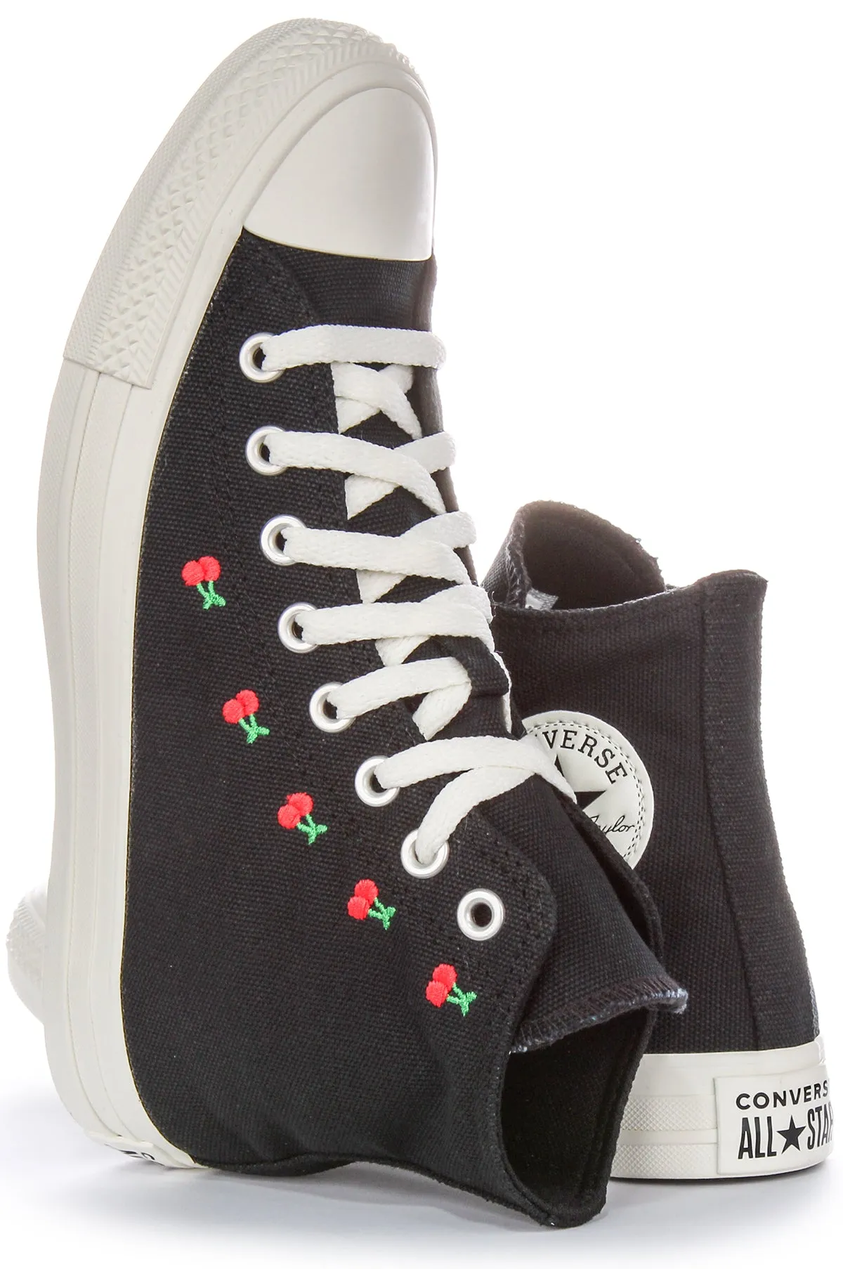 Converse All Star Kirschen A08142C in Schwarz-Rot für Damen Schuhe Converse