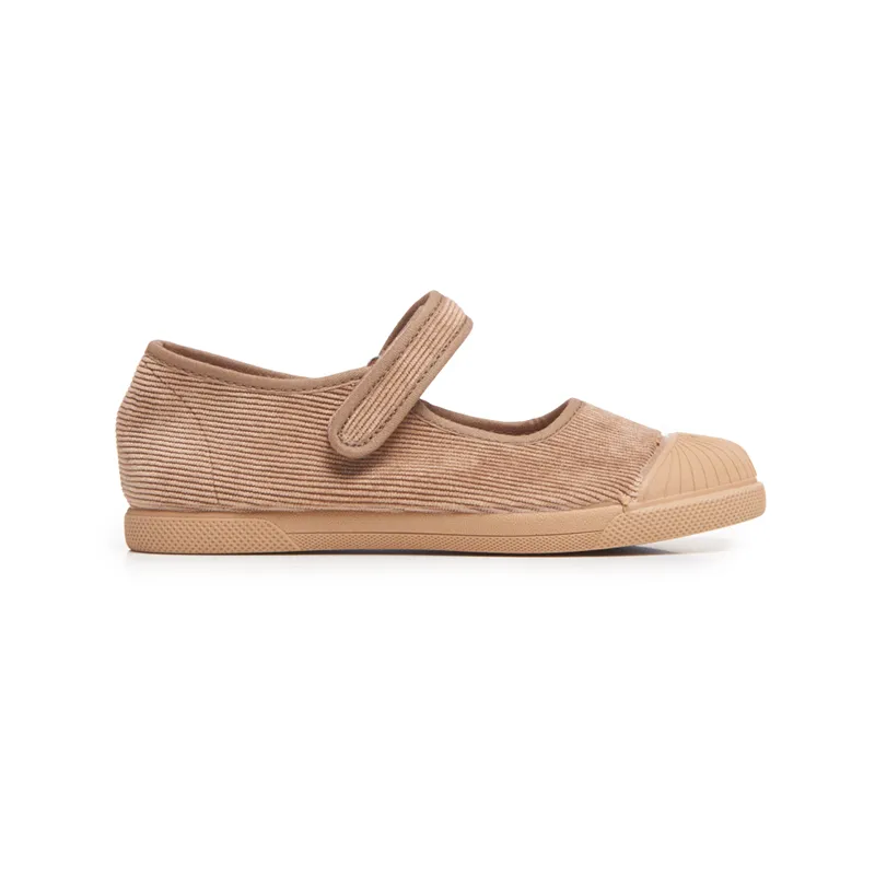 Cord Mary Jane Cap-Toe Sneakers In Kamel Babykids_Childrenchic